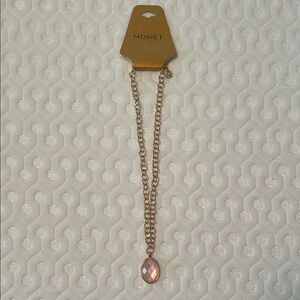 Monet Gold and Pink Double-Strand Necklace